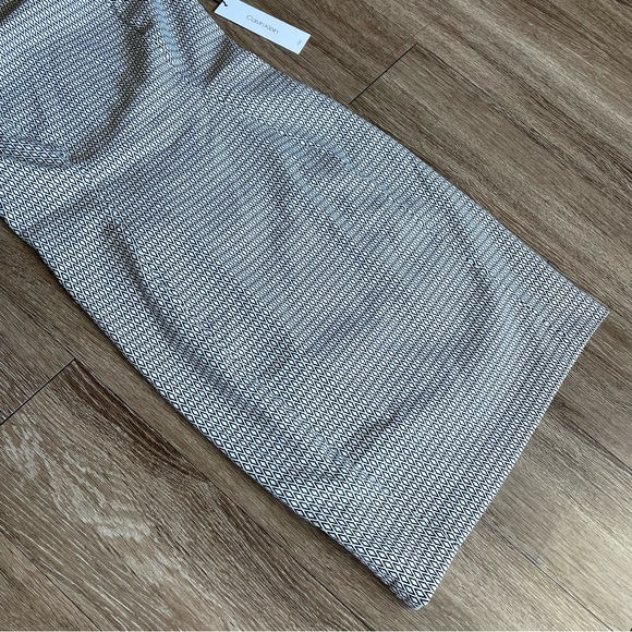 NWT Calvin Klein White Black Diamond Print Sheath Pencil Dress Business 6P - Picture 12 of 16